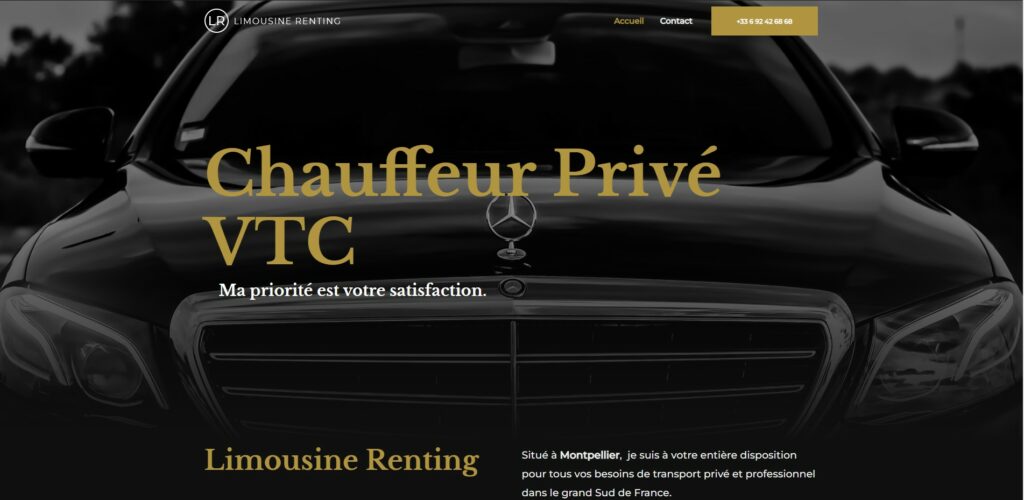 Capture écran site internet limousine renting