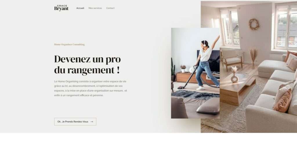 vignette accueil site Home organizer, exemple de site professionnel conçu par les accros du web en Guadeloupe