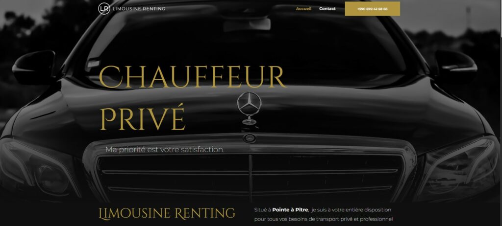 "Capture d'écran page d'accueil du site vtcgwada.fr"